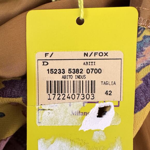 Etro Yellow Floral Silk Blend Ruched Mini Dress Size 42 NWT Italy Romantic - Picture 11 of 12